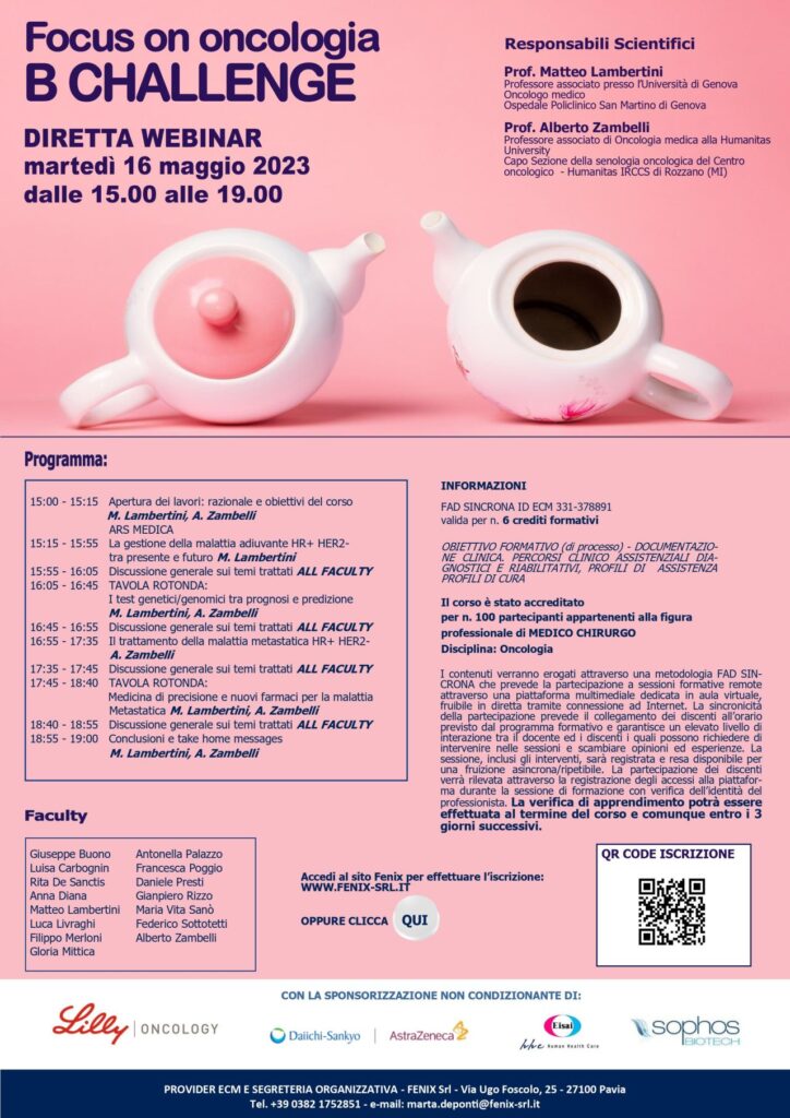 locandina webinar Focus on oncologia