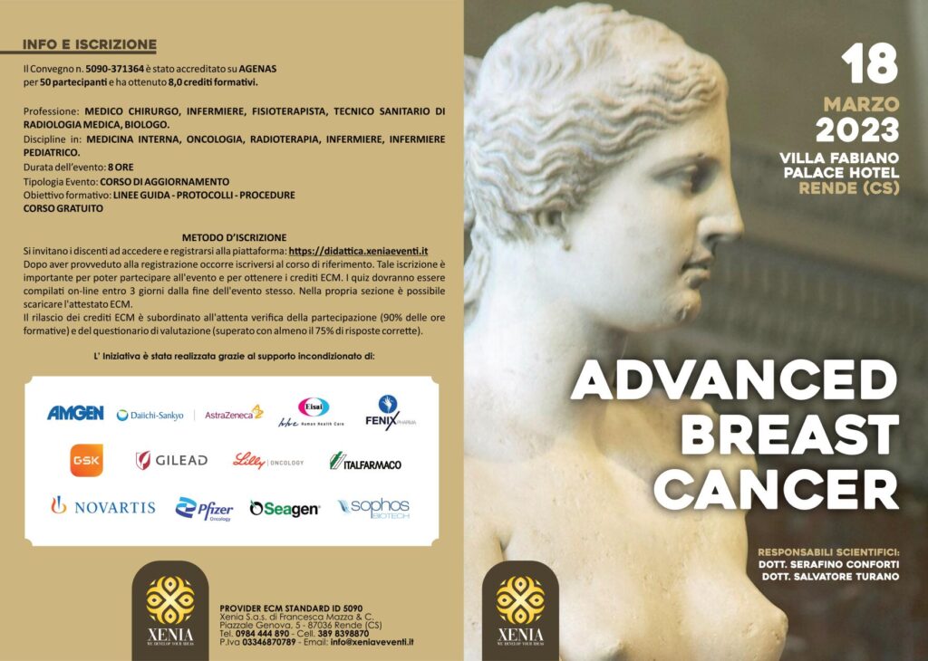 Congresso a Cosenza cul cancro al seno metastatico Advanced Breast Cancer